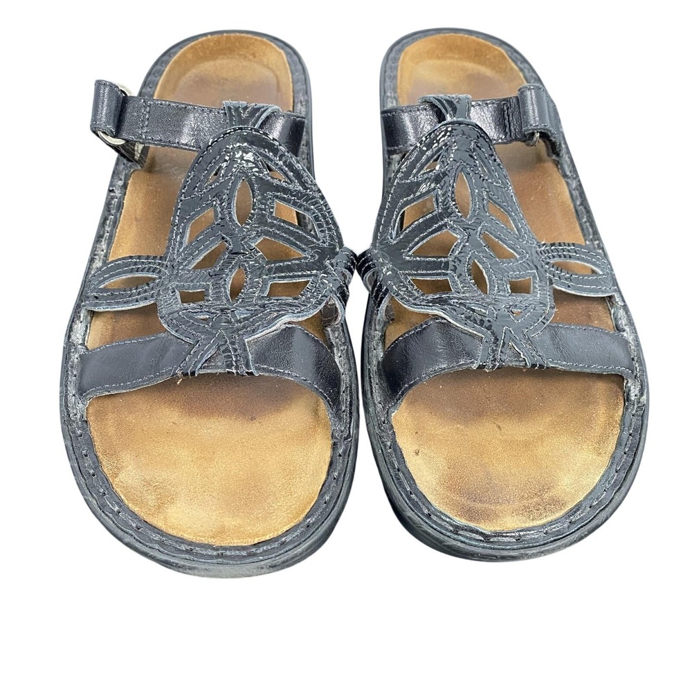 Naot Sandals Womens Size 11 Black Leather Slingback Wedge Comfort Arch Support‎